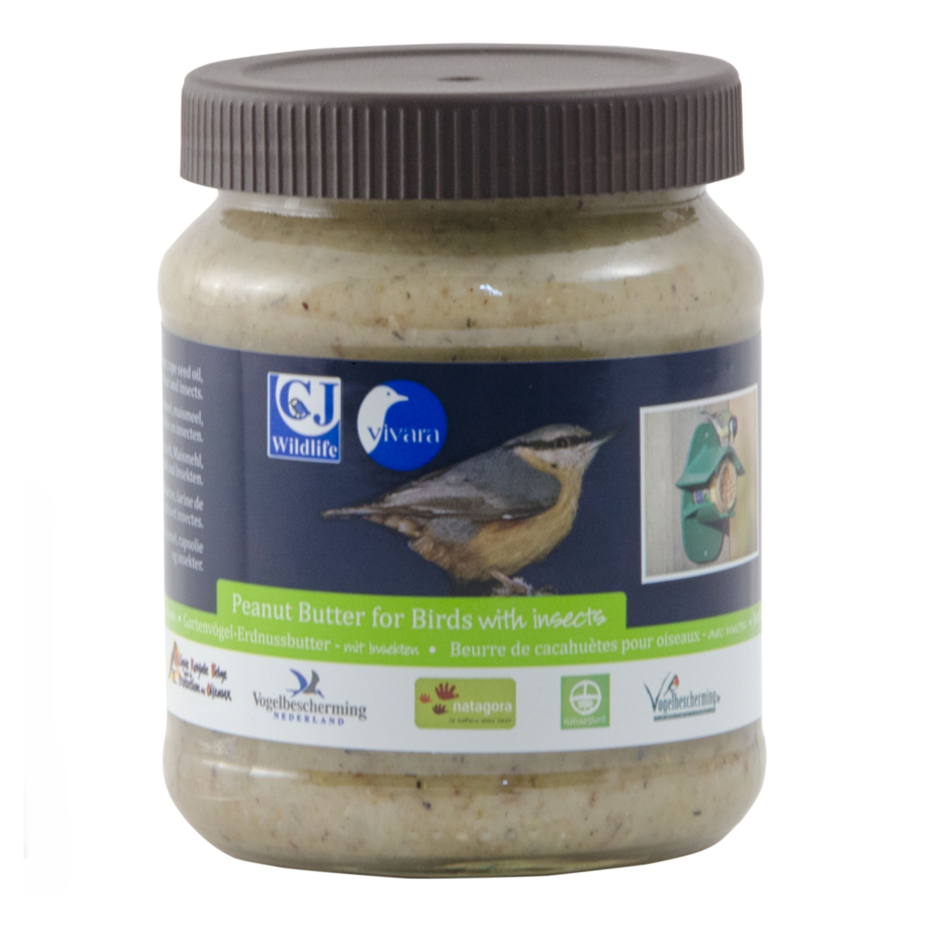 Premium Gartenvögel-Erdnussbutter – mit Insekten | Vogelfutter | CJ Wildlife